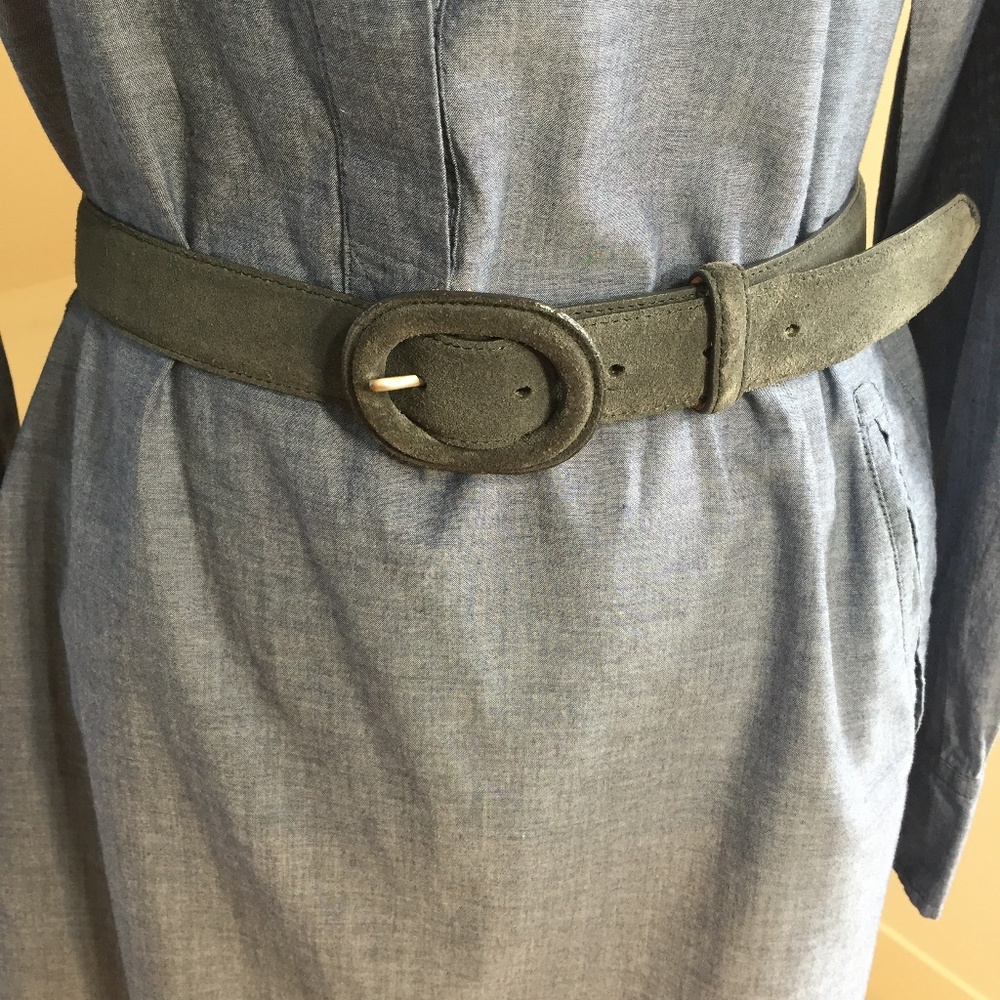 grey suede belt